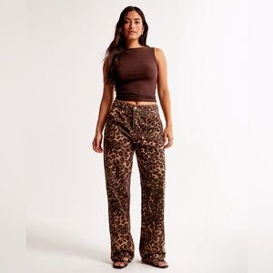 Abercrombie and Fitch Mid Rise Leopard Print Jeans